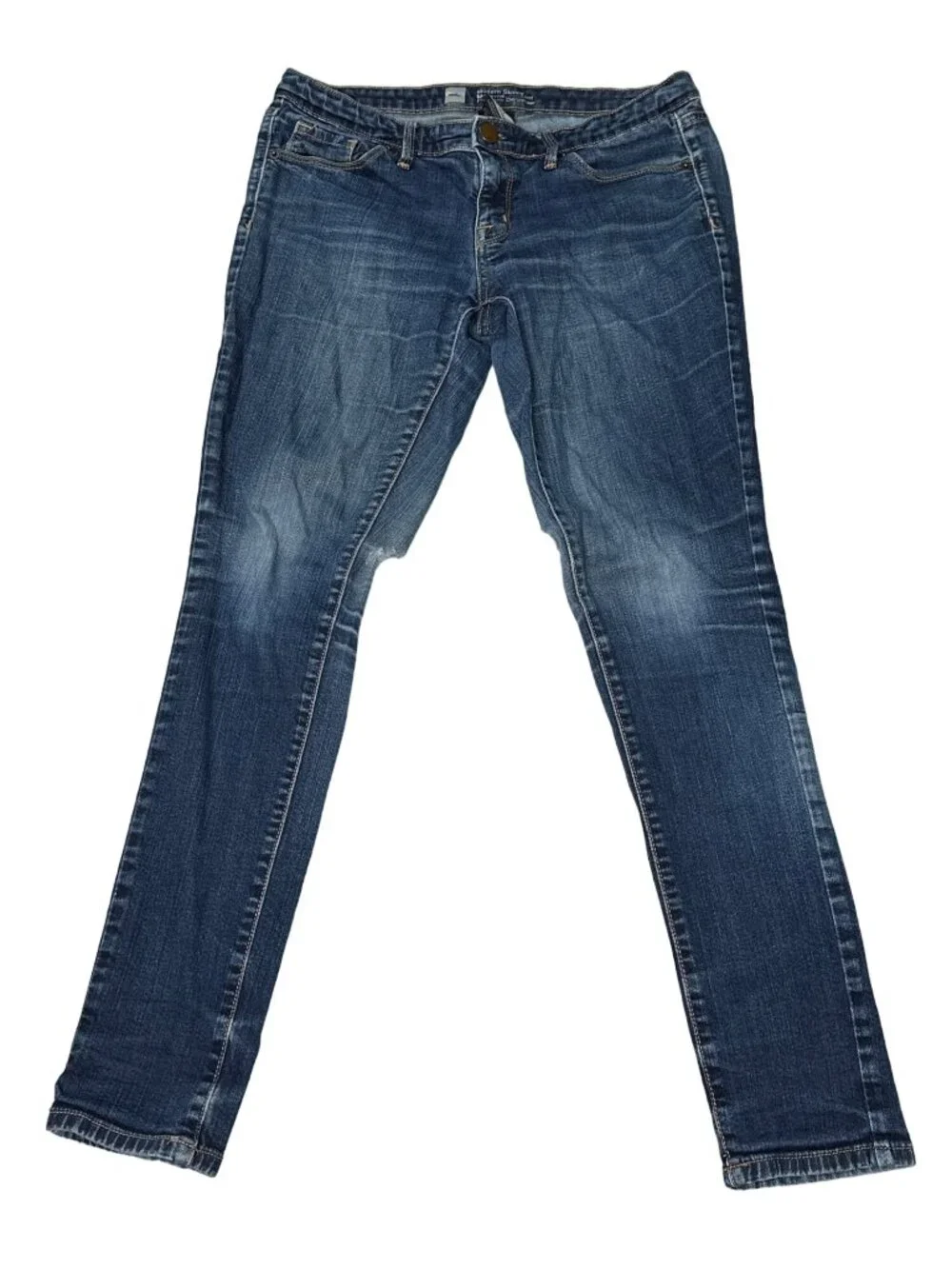 Mossimo Modern Skinny Jeans Womens 8R Blue Distressed Low Rise Stretch Denim 29